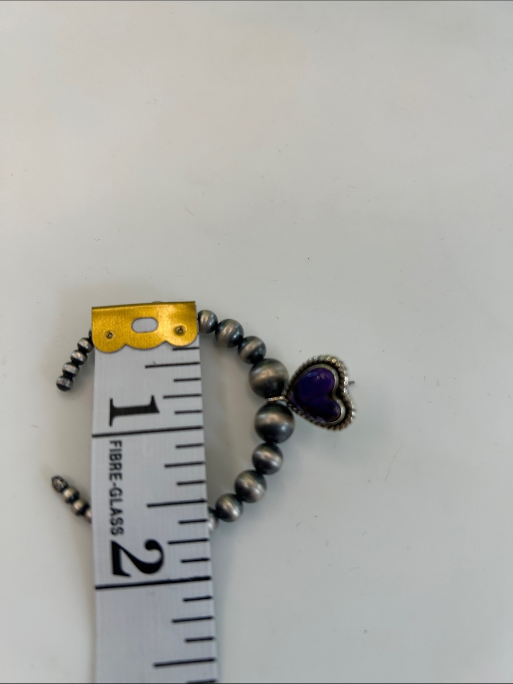 Sterling Silver Purple Mojave Turquoise Heart & Southwest Pearl Drop Earrings - Picture 6 of 7